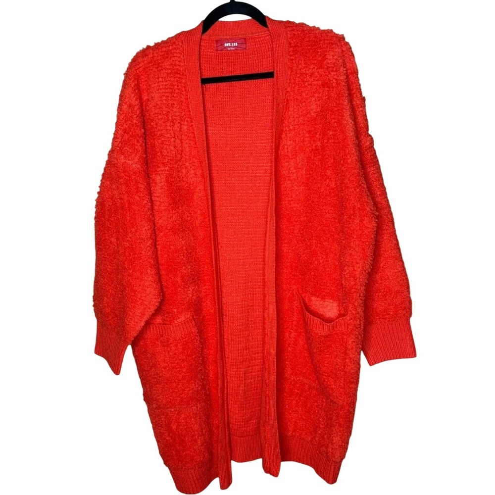 NET.153 Womens Large Open Front Pocket Cardigan Sweater Cozy Layer